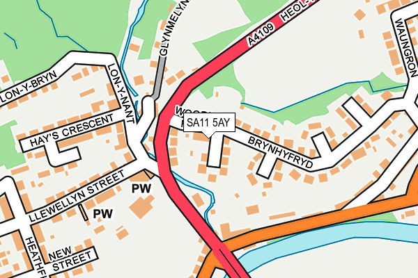 SA11 5AY map - OS OpenMap – Local (Ordnance Survey)