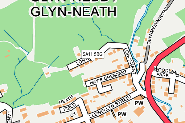 SA11 5BG map - OS OpenMap – Local (Ordnance Survey)