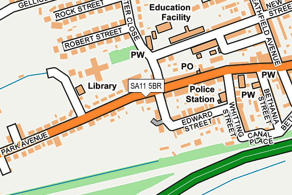 SA11 5BR map - OS OpenMap – Local (Ordnance Survey)