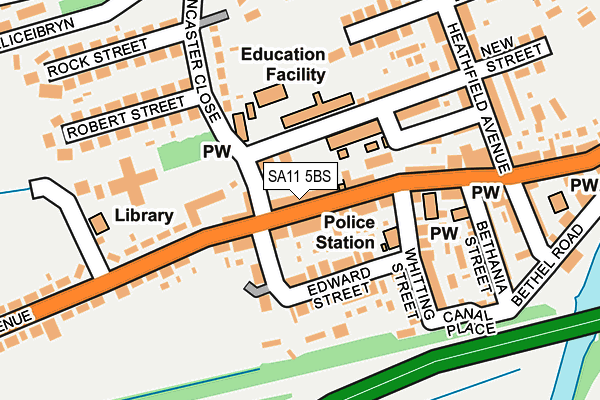 SA11 5BS map - OS OpenMap – Local (Ordnance Survey)