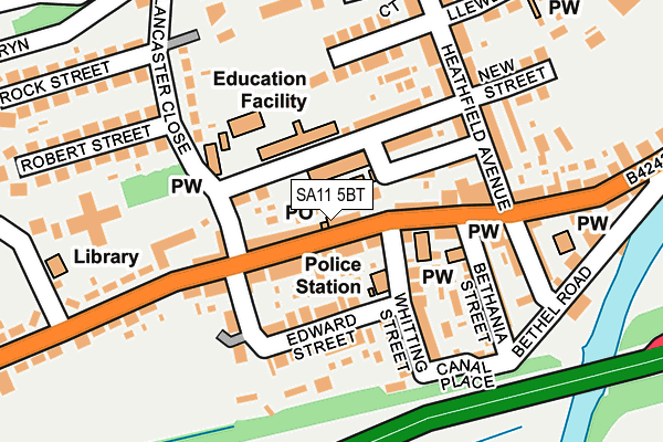 SA11 5BT map - OS OpenMap – Local (Ordnance Survey)