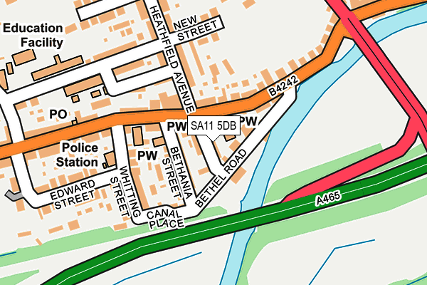 SA11 5DB map - OS OpenMap – Local (Ordnance Survey)