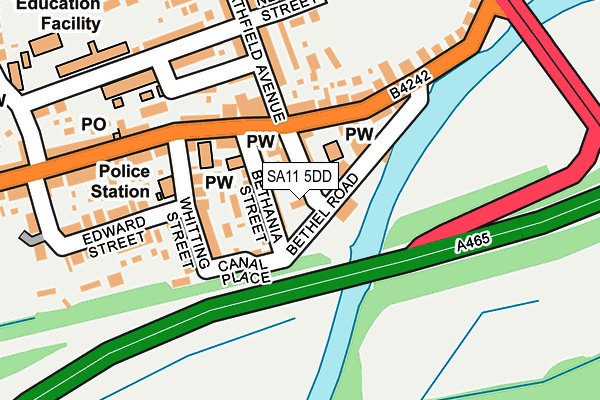 SA11 5DD map - OS OpenMap – Local (Ordnance Survey)