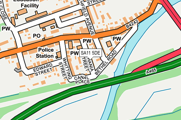 SA11 5DE map - OS OpenMap – Local (Ordnance Survey)