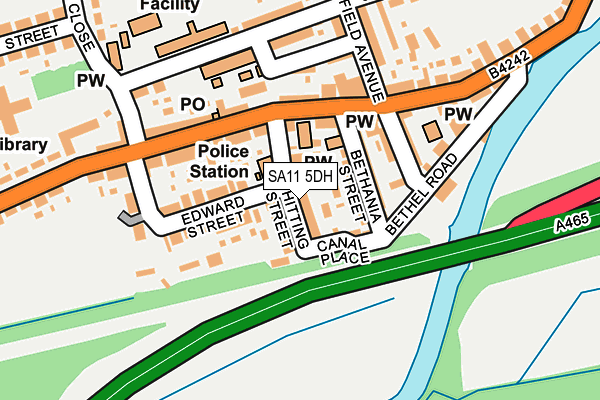 SA11 5DH map - OS OpenMap – Local (Ordnance Survey)