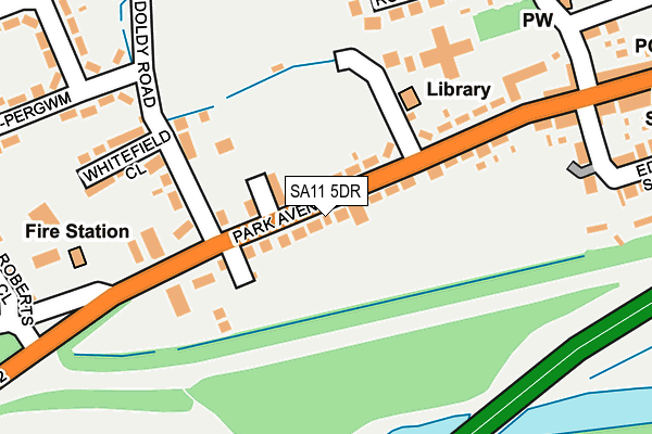 SA11 5DR map - OS OpenMap – Local (Ordnance Survey)