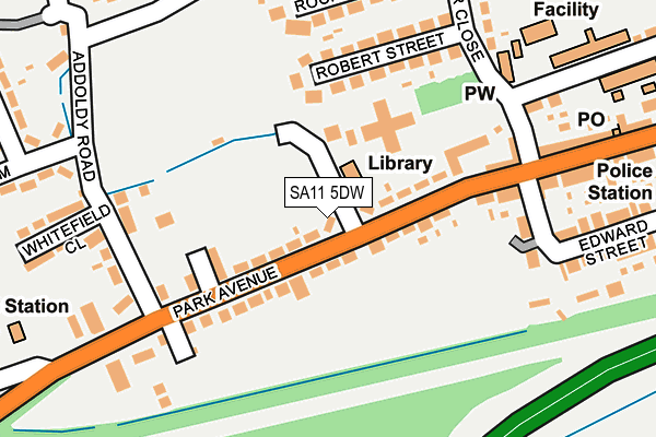 SA11 5DW map - OS OpenMap – Local (Ordnance Survey)