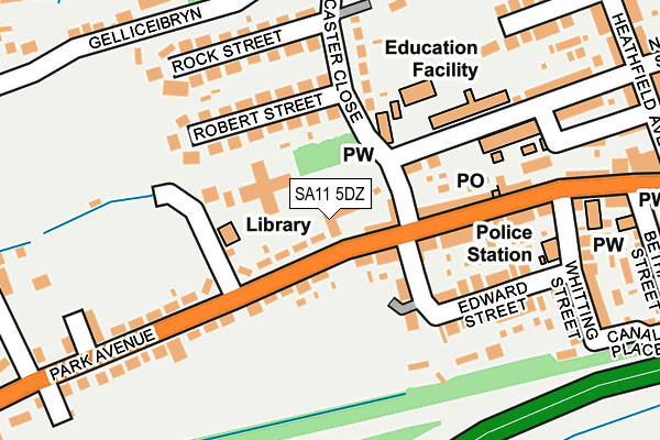 SA11 5DZ map - OS OpenMap – Local (Ordnance Survey)