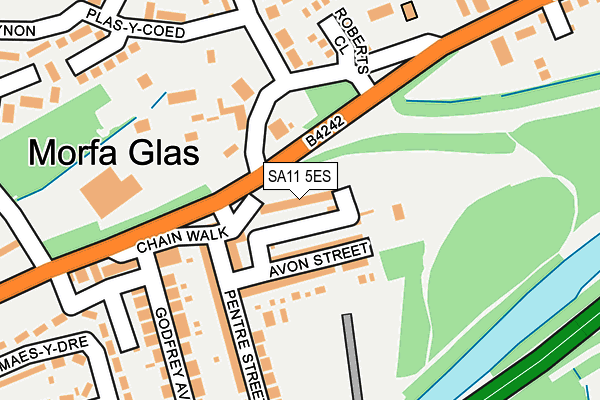 SA11 5ES map - OS OpenMap – Local (Ordnance Survey)