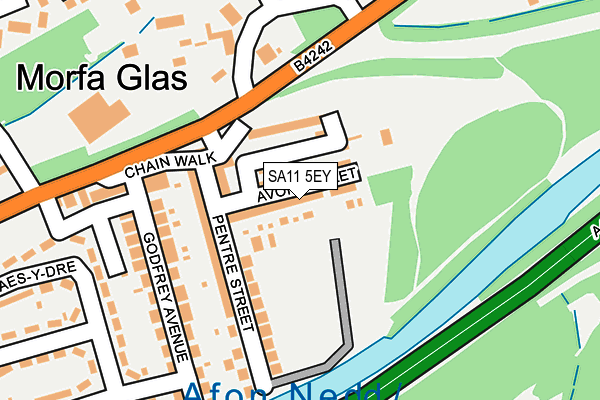 SA11 5EY map - OS OpenMap – Local (Ordnance Survey)