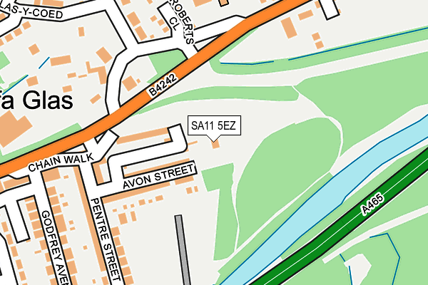 SA11 5EZ map - OS OpenMap – Local (Ordnance Survey)