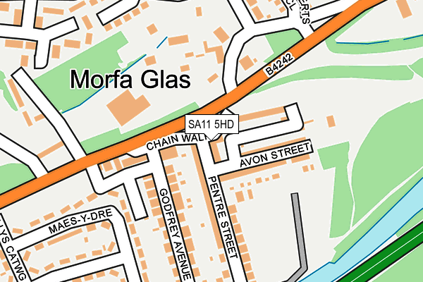 SA11 5HD map - OS OpenMap – Local (Ordnance Survey)