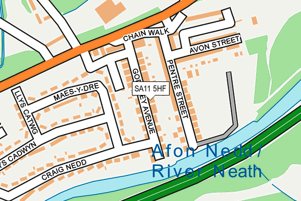 SA11 5HF map - OS OpenMap – Local (Ordnance Survey)