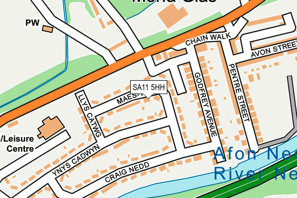 SA11 5HH map - OS OpenMap – Local (Ordnance Survey)