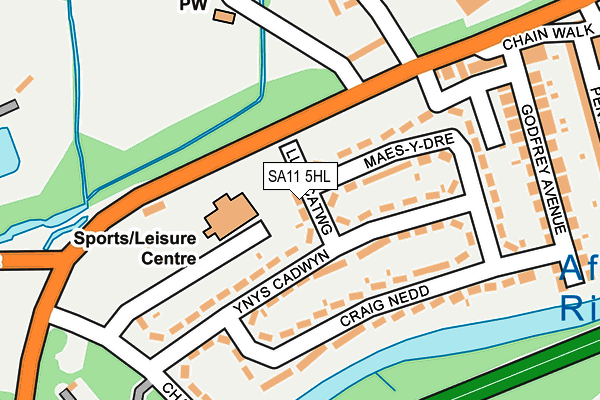 SA11 5HL map - OS OpenMap – Local (Ordnance Survey)