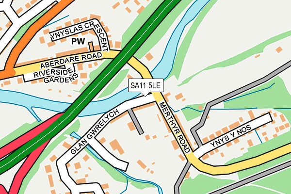 SA11 5LE map - OS OpenMap – Local (Ordnance Survey)