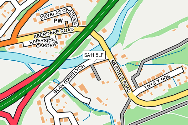 SA11 5LF map - OS OpenMap – Local (Ordnance Survey)