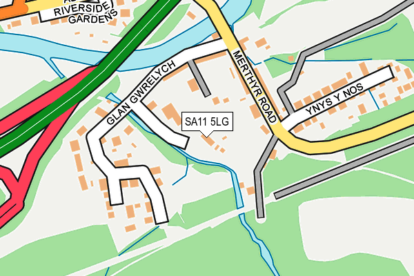 SA11 5LG map - OS OpenMap – Local (Ordnance Survey)