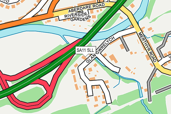 SA11 5LL map - OS OpenMap – Local (Ordnance Survey)