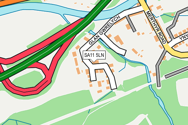 SA11 5LN map - OS OpenMap – Local (Ordnance Survey)