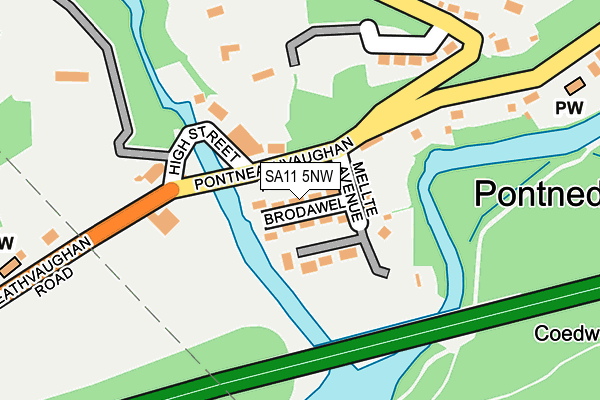 SA11 5NW map - OS OpenMap – Local (Ordnance Survey)