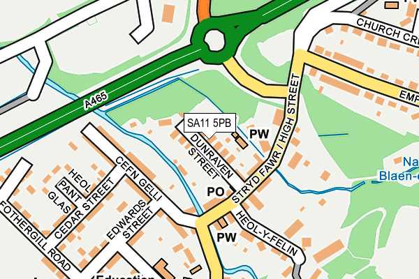 SA11 5PB map - OS OpenMap – Local (Ordnance Survey)