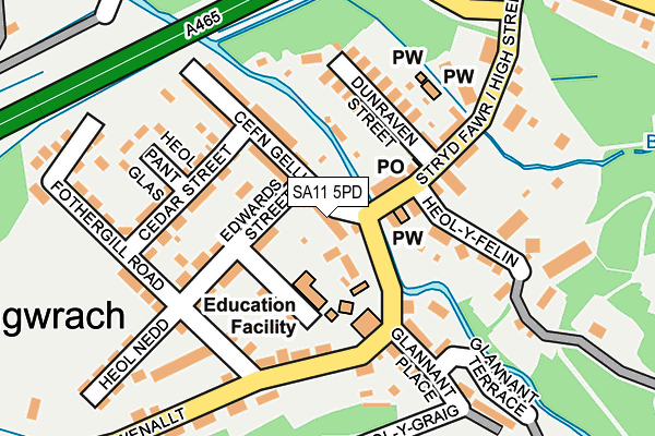 SA11 5PD map - OS OpenMap – Local (Ordnance Survey)