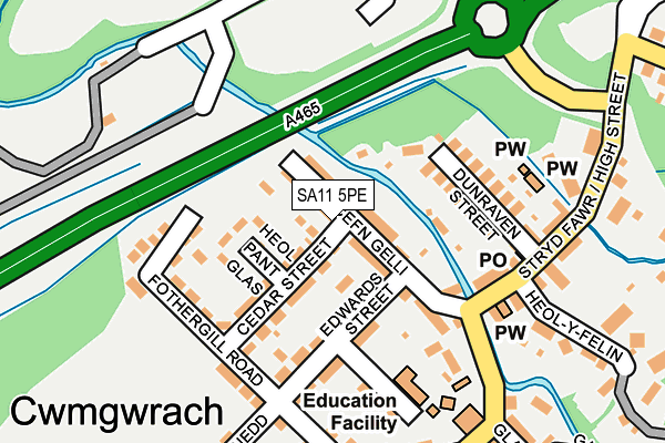 SA11 5PE map - OS OpenMap – Local (Ordnance Survey)