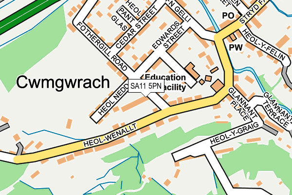 SA11 5PN map - OS OpenMap – Local (Ordnance Survey)