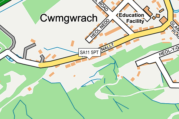 SA11 5PT map - OS OpenMap – Local (Ordnance Survey)