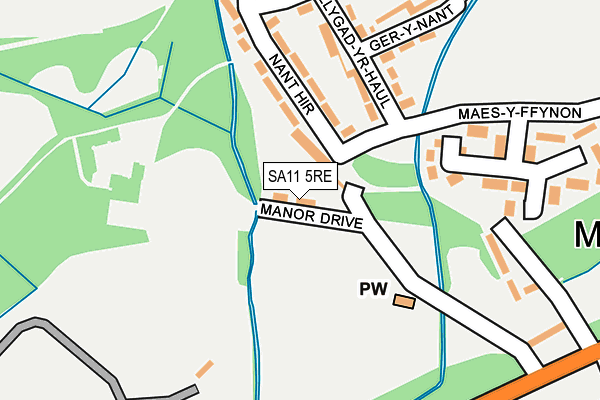SA11 5RE map - OS OpenMap – Local (Ordnance Survey)