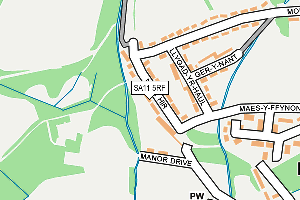 SA11 5RF map - OS OpenMap – Local (Ordnance Survey)