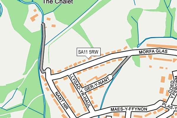 SA11 5RW map - OS OpenMap – Local (Ordnance Survey)