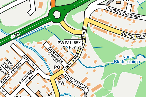 SA11 5RX map - OS OpenMap – Local (Ordnance Survey)