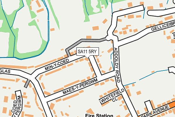 SA11 5RY map - OS OpenMap – Local (Ordnance Survey)