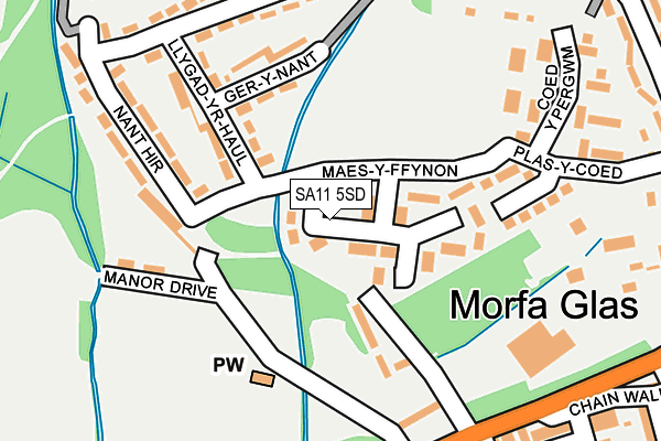 SA11 5SD map - OS OpenMap – Local (Ordnance Survey)