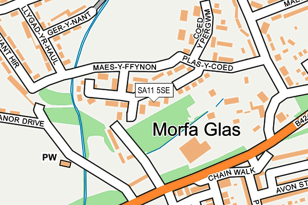 SA11 5SE map - OS OpenMap – Local (Ordnance Survey)