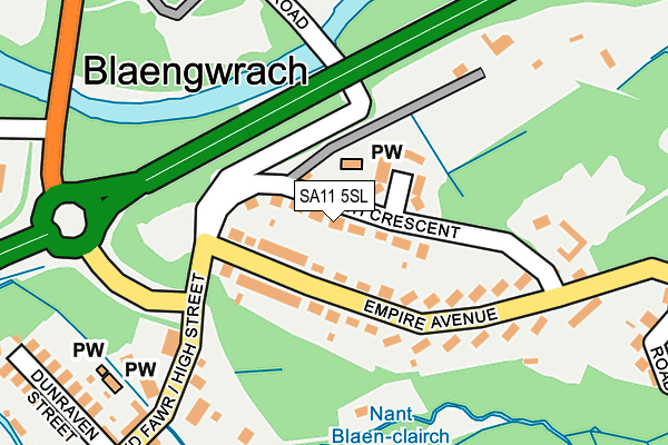 SA11 5SL map - OS OpenMap – Local (Ordnance Survey)