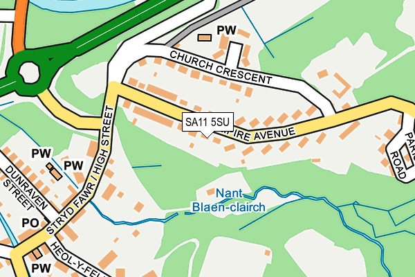 SA11 5SU map - OS OpenMap – Local (Ordnance Survey)