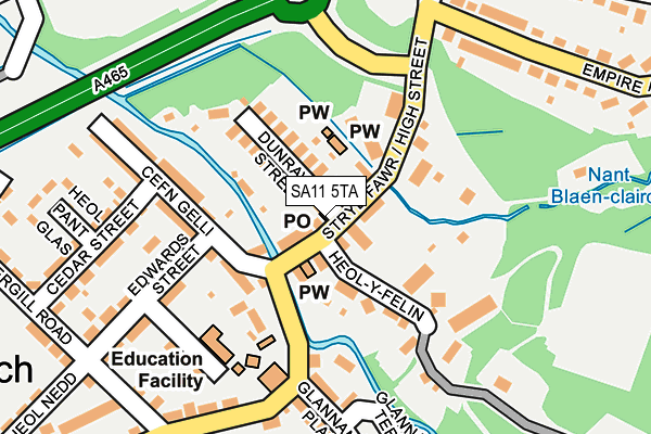 SA11 5TA map - OS OpenMap – Local (Ordnance Survey)