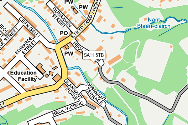 SA11 5TB map - OS OpenMap – Local (Ordnance Survey)