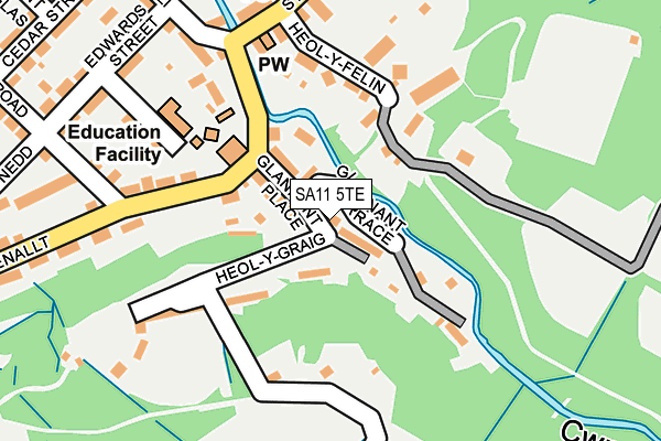 SA11 5TE map - OS OpenMap – Local (Ordnance Survey)