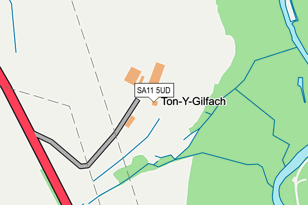SA11 5UD map - OS OpenMap – Local (Ordnance Survey)