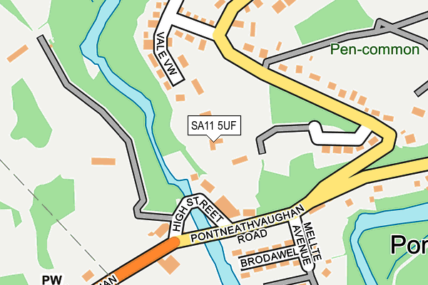 SA11 5UF map - OS OpenMap – Local (Ordnance Survey)