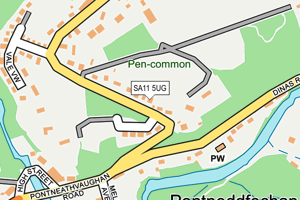 SA11 5UG map - OS OpenMap – Local (Ordnance Survey)