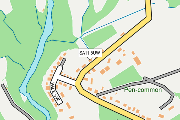 SA11 5UW map - OS OpenMap – Local (Ordnance Survey)