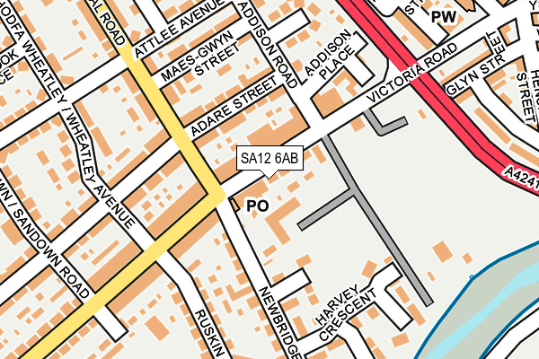 SA12 6AB map - OS OpenMap – Local (Ordnance Survey)