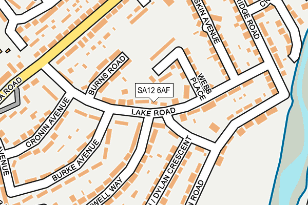 SA12 6AF map - OS OpenMap – Local (Ordnance Survey)