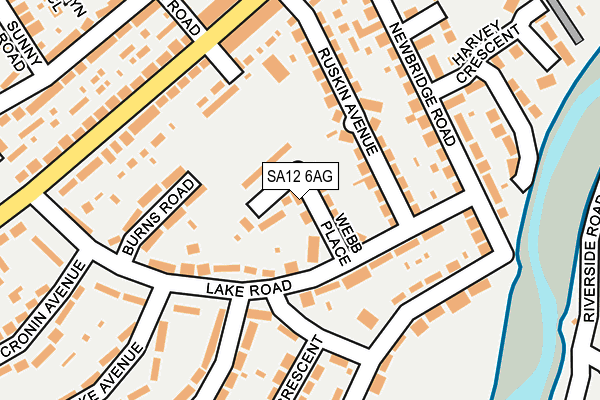 SA12 6AG map - OS OpenMap – Local (Ordnance Survey)