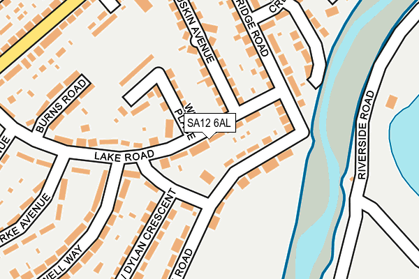 SA12 6AL map - OS OpenMap – Local (Ordnance Survey)